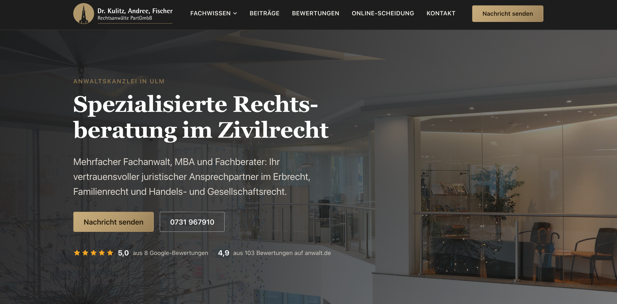 Dr. Kulitz, Andree, Fischer Rechtsanwälte - Webauftritt